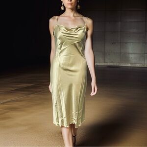 Bebe Satin Slip Midi Dress